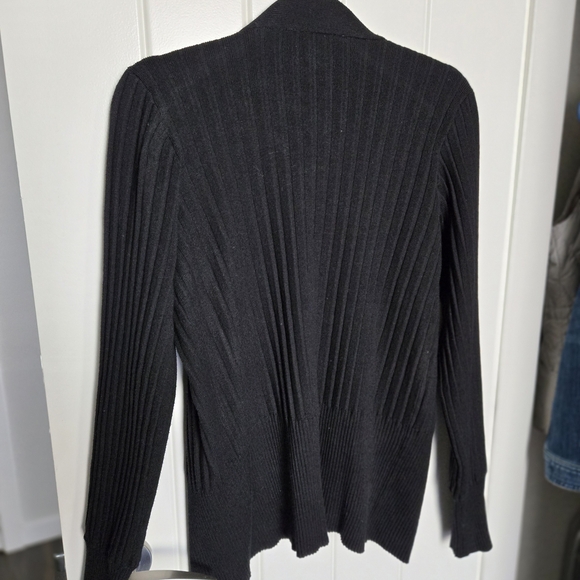 Cyrus Black Ribbed Cardigan Sweater - Picture 4 of 8
